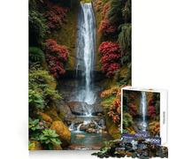 Serena cascata nella giungla lussureggiante Puzzle da 1000 pezzi per adulti e ragazzi Richiamo Stimolante Calma Evasione Taglio liscio Regalo sincero (38x52cm)