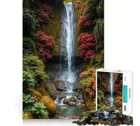 Serena cascata nella giungla lussureggiante Puzzle da 1000 pezzi per adulti e ragazzi Richiamo Stimolante Calma Evasione Taglio liscio Regalo sincero (38x52cm)