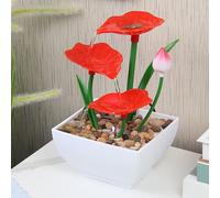 Serena Fontana da Tavolo USB con Illuminazione Riflettente e Rocce Naturali di F