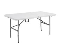 Tavolo rettangolare pieghevole 152x76x74 cm polietileneacciaio verniciato bianco Serena Group