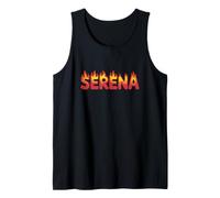 Serena On Fire - Decorazione con Nome e Scritta Cute Custom con Fiamme Canotta