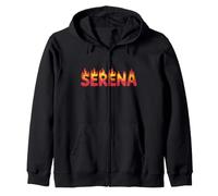 Serena On Fire - Decorazione con Nome e Scritta Cute Custom con Fiamme Felpa con Cappuccio