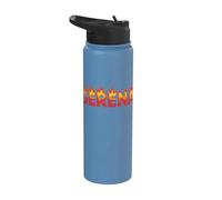 Serena On Fire - Decorazione con nome e scritta "Cute Custom" con fiamme Stainless Steel Insulated Water Bottle