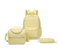 SerendipitousWhisper 3PCS Set di zaini nylon Zaino da bambina | con Borsa Termica Astucci Matite Tessuto traspirante a d'ape Grande capacità per la Scuola Elementare e Media 18L