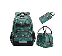 SerendipitousWhisper 3PCS Set di zaini Zaino da bambina poliestere | con Borsa Termica Astucci Matite Spallacci regolabili Riflessivo con design 3D Per cassi dalla 1ª alla 6ª scuola elementare