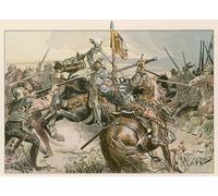 SERENDIPITP Astratta Della Poster Quadri su Tela Stampa su Tela da Parete Albert Achille nella battaglia contro Norimberga di Carl Rohling per L'arredamento Della Camera da Letto 60x90cm
