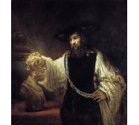 SERENDIPITP Astratta Della Poster Quadri su Tela Stampa su Tela da Parete Aristotele davanti al busto di Omero di Rembrandt Van Rijn per L'arredamento Della Camera da Letto 60x90cm
