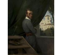 SERENDIPITP Astratta Della Poster Quadri su Tela Stampa su Tela da Parete Autoritratto di Horace Vernet per L'arredamento Della Camera da Letto 60x90cm