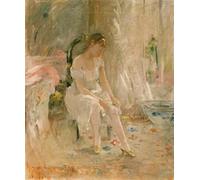 SERENDIPITP Astratta Della Poster Quadri su Tela Stampa su Tela da Parete Donna che si veste o Ragazza che si mette le calze di Berthe Morisot per L'arredamento Della Camera da Letto 60x90cm
