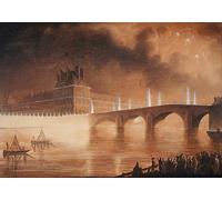SERENDIPITP Astratta Della Poster Quadri su Tela Stampa su Tela da Parete Illuminazione della banchina e del Pont des Tuileries di Francesco Piranesi per L'arredamento Della Camera da Letto 60x90cm