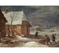 SERENDIPITP Astratta Della Poster Quadri su Tela Stampa su Tela da Parete Inverno di David Teniers il Giovane per L'arredamento Della Camera da Letto 60x90cm