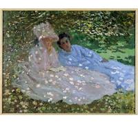 SERENDIPITP Astratta Della Poster Quadri su Tela Stampa su Tela da Parete La signora Monet e un'amica in giardino di Claude Monet per L'arredamento Della Camera da Letto 60x90cm