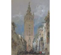 SERENDIPITP Astratta Della Poster Quadri su Tela Stampa su Tela da Parete la Torre Moresca A Siviglia la Giralda di Spagna di David Roberts per L'arredamento Della Camera da Letto 60x90cm