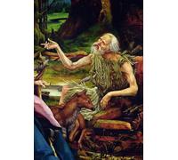 SERENDIPITP Astratta Della Poster Quadri su Tela Stampa su Tela da Parete la Visita di Sant'Antonio a San Paolo Eremita di Matthias Grünewald per L'arredamento Della Camera da Letto 60x90cm