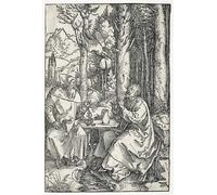 SERENDIPITP Astratta Della Poster Quadri su Tela Stampa su Tela da Parete la Visita di Sta Stpaul l'Eremita di Albrecht Dürer per L'arredamento Della Camera da Letto 60x90cm