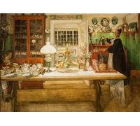 SERENDIPITP Astratta Della Poster Quadri su Tela Stampa su Tela da Parete Prepararsi per una partita di Carl Larsson per L'arredamento Della Camera da Letto 60x90cm
