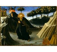 SERENDIPITP Astratta Della Poster Quadri su Tela Stampa su Tela da Parete Sant'Antonio Abate che evita la messa d'oro del Beato Angelico per L'arredamento Della Camera da Letto 60x90cm