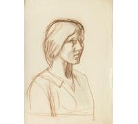 SERENDIPITP Astratta Della Poster Quadri su Tela Stampa su Tela da Parete Studio della testa e delle spalle di una giovane donna Sir George Clausen per L'arredamento Della Camera da Letto 60x90cm