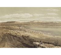 SERENDIPITP Astratta Della Poster Quadri su Tela Stampa su Tela da Parete Tiberiade guardando verso Hermon di David Roberts per L'arredamento Della Camera da Letto 60x90cm