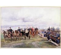 SERENDIPITP Astratta Della Poster Stampe su Tela Pittura su Tela a Chalon sur Marne durante la sua visita in Francia di Jean Baptiste Edouard Detaille per Decorazioni per la Casa 60x90cm