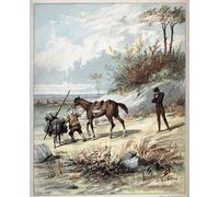 SERENDIPITP Astratta Della Poster Stampe su Tela Pittura su Tela Don Chisciotte e Sancho Panza di Jules David per Decorazioni per la Casa 60x90cm