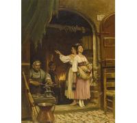 SERENDIPITP Astratta Della Poster Stampe su Tela Pittura su Tela Due donne italiane alla fucina di Vilhelm Rosenstand per Decorazioni per la Casa 60x90cm