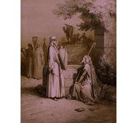 SERENDIPITP Astratta Della Poster Stampe su Tela Pittura su Tela Eliezer e Rebecca di Gustave Dorè per Decorazioni per la Casa 60x90cm