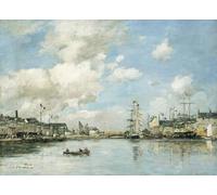 SERENDIPITP Astratta Della Poster Stampe su Tela Pittura su Tela Fecamp il bacino di Eugene Louis Boudin per Decorazioni per la Casa 60x90cm