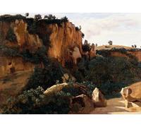 SERENDIPITP Astratta Della Poster Stampe su Tela Pittura su Tela Forest Valley A Civita Castellana di Jean Baptiste Camille Corot per Decorazioni per la Casa 60x90cm