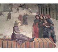SERENDIPITP Astratta Della Poster Stampe su Tela Pittura su Tela il Miracolo del Bambino Risorto Cappella Sassetti di Domenico Ghirlandaio per Decorazioni per la Casa 60x90cm