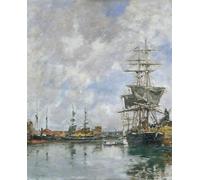 SERENDIPITP Astratta Della Poster Stampe su Tela Pittura su Tela il molo di Deauville di Eugene Louis Boudin per Decorazioni per la Casa 60x90cm