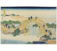 SERENDIPITP Astratta Della Poster Stampe su Tela Pittura su Tela il ponte dei tamburi al santuario Kameido Tenjin di Katsushika Hokusai per Decorazioni per la Casa 60x90cm