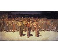 SERENDIPITP Astratta della Poster Stampe su Tela Pittura su Tela Il Quarto Stato by Giuseppe Pellizza Da Volpedo per Decorazioni per la Casa 60x90cm