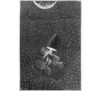 SERENDIPITP Astratta Della Poster Stampe su Tela Pittura su Tela Illustrazione per de La Terre À La Lune di Jules Verne di Emile-antoine Bayard per Decorazioni per la Casa 60x90cm