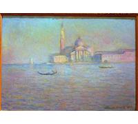 SERENDIPITP Astratta Della Poster Stampe su Tela Pittura su Tela la Chiesa di San Giorgio Maggiore di Claude Monet per Decorazioni per la Casa 60x90cm