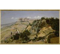 SERENDIPITP Astratta Della Poster Stampe su Tela Pittura su Tela la Cittadella di Volterra di Jean Baptiste Camille Corot per Decorazioni per la Casa 60x90cm