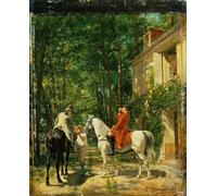 SERENDIPITP Astratta Della Poster Stampe su Tela Pittura su Tela La Locanda Lungo La Strada Jean-Louis Ernest Meissonier per Decorazioni per la Casa 60x90cm