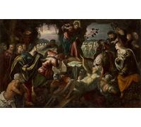 SERENDIPITP Astratta Della Poster Stampe su Tela Pittura su Tela la Resurrezione di Lazzaro di Domenico Robusti Tintoretto per Decorazioni per la Casa 60x90cm