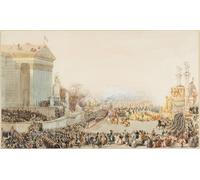 SERENDIPITP Astratta Della Poster Stampe su Tela Pittura su Tela la Traslazione delle Ceneri di Napoleone Dicembre di Eugene Louis Lami per Decorazioni per la Casa 60x90cm