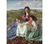 SERENDIPITP Astratta Della Poster Stampe su Tela Pittura su Tela le tre sorelle di Dean Liddell di William Blake Richmond per Decorazioni per la Casa 60x90cm