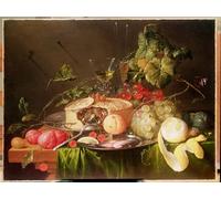 SERENDIPITP Astratta Della Poster Stampe su Tela Pittura su Tela Natura morta di frutta di Jan Davidsz De Heem per Decorazioni per la Casa 60x90cm