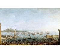 SERENDIPITP Astratta Della Poster Stampe su Tela Pittura su Tela Partenza di Carlo di per la Spagna Dal porto di Antonio Joli per Decorazioni per la Casa 60x90cm