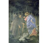SERENDIPITP Astratta Della Poster Stampe su Tela Pittura su Tela Particolare del diavolo che sfida Gesù a trasformare le pietre in pane di Sandro Botticelli per Decorazioni per la Casa 60x90cm