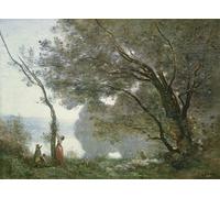 SERENDIPITP Astratta Della Poster Stampe su Tela Pittura su Tela Ricordo di Mortefontaine di Jean Baptiste Camille Corot per Decorazioni per la Casa 60x90cm