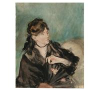 SERENDIPITP Astratta Della Poster Stampe su Tela Pittura su Tela Ritratto di Berthe Morisot con ventaglio di Edouard Manet per Decorazioni per la Casa 60x90cm