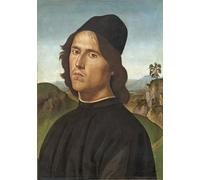 SERENDIPITP Astratta Della Poster Stampe su Tela Pittura su Tela Ritratto di Lorenzo Di Credi di Pietro Perugino per Decorazioni per la Casa 60x90cm