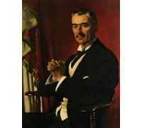 SERENDIPITP Astratta Della Poster Stampe su Tela Pittura su Tela Ritratto di Neville Chamberlain di Sir William Newenham Montague per Decorazioni per la Casa 60x90cm