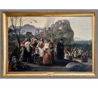 SERENDIPITP Astratta Della Poster Stampe su Tela Pittura su Tela the Refugees Pf Parha by Francesco Hayez per Decorazioni per la Casa 60x90cm