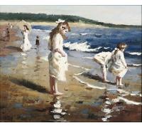 SERENDIPITP Astratta Della Poster Stampe su Tela Pittura su Tela un giorno d'estate in spiaggian Espanol: un giorno in spiaggia di Joaquín Sorolla per Decorazioni per la Casa 60x90cm