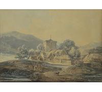 SERENDIPITP Astratta Della Poster Stampe su Tela Pittura su Tela una chiesa di un villaggio di campagna di Mallord William Turner per Decorazioni per la Casa 60x90cm